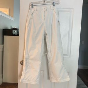 Women or Girls White Ski Pants, Size M (fits Small to Medium)
